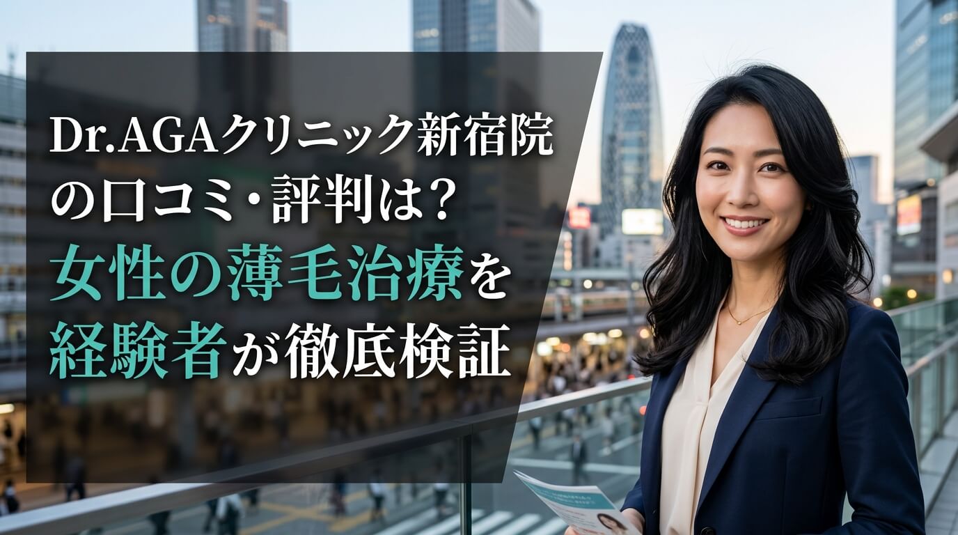Dr.AGAクリニック新宿院の口コミ・評判は?女性の薄毛治療を経験者が徹底検証