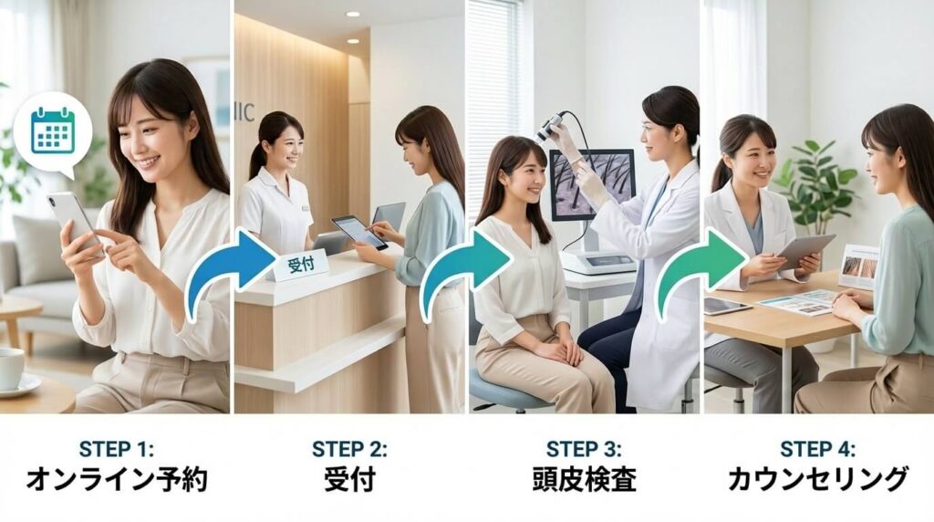 初回無料カウンセリングから治療開始までの流れ