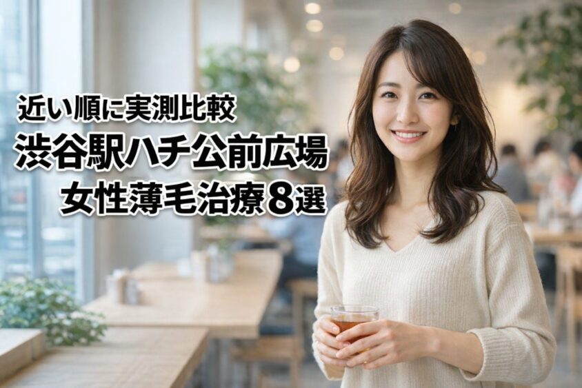 【徒歩時間を実測】渋谷駅ハチ公前広場から近い順の女性薄毛治療クリニック8選 